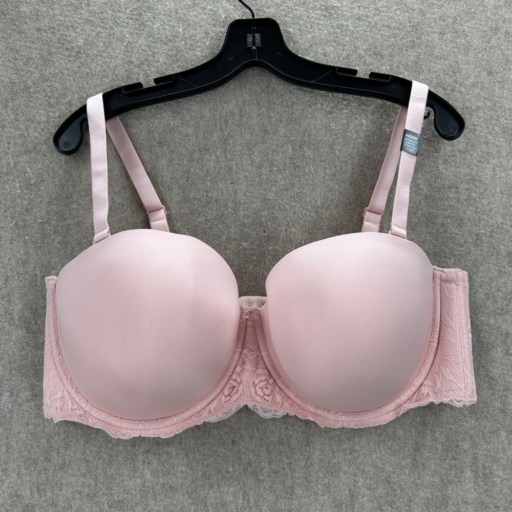 NWT Torrid Strapless Bra Womens 42DDD Pink Bombshell Everyday Lightly Lined Lace